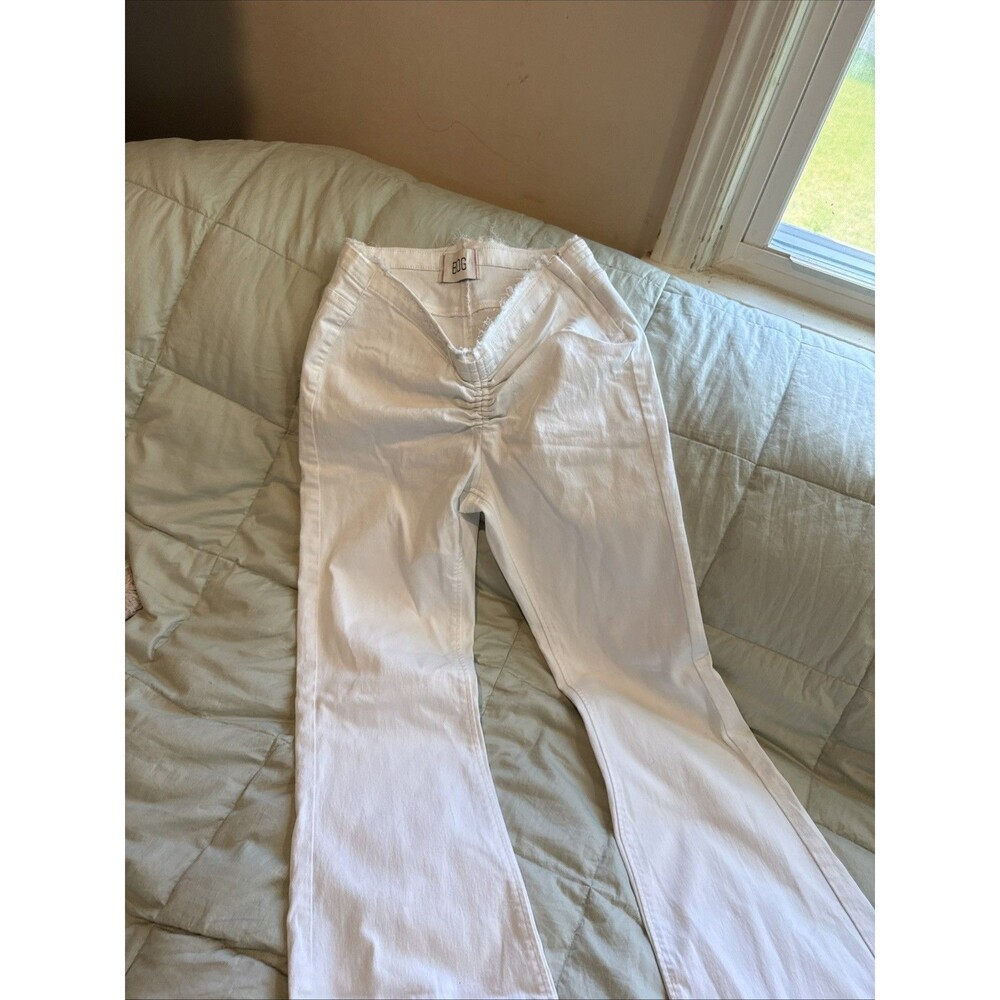BDG Urban Outfitters V-Front Ruched Flare Jeans White Size 29 Exc Cond